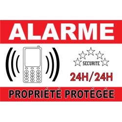 Panneau de dissuasion alarme propriété protégée