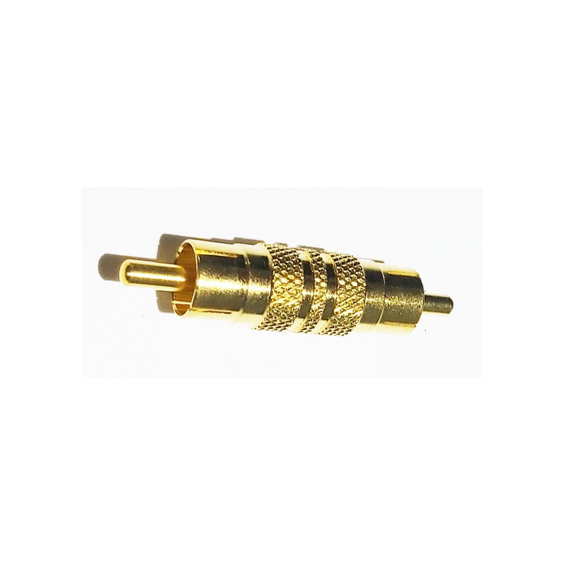 Adaptateur rca mâle / rca mâle doré