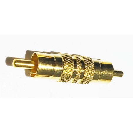 Adaptateur rca mâle / rca mâle doré