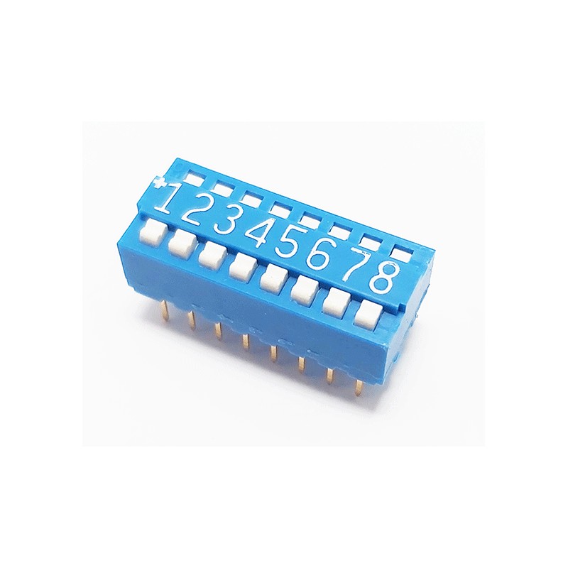 Interrupteur DIL pour circuit imprimé 8 contacts