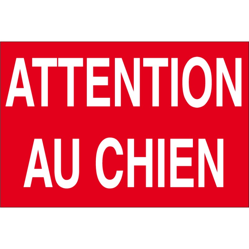 Panneau attention au chien en pvc 300x200mm