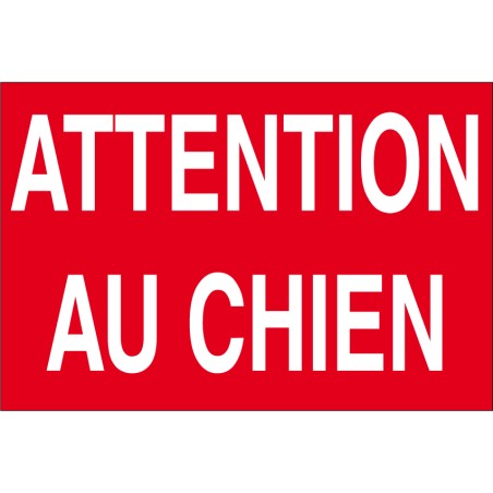 Panneau attention au chien en pvc 300x200mm