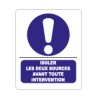 Etiquette isoler les deux source avant toute intervention (lot de 20pièces)