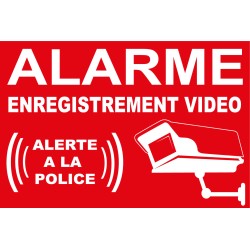 Panneau de dissuasion alarme alerte a la police - 300x200mm