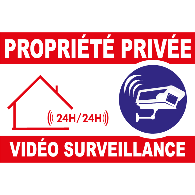 Panneau de dissuasion vidéo surveillance - 300x200mm