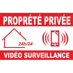 Panneau propriété privée vidéo surveillance - 300x200mm
