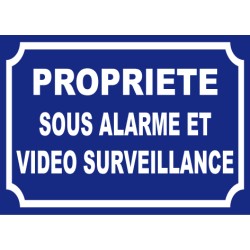 Panneau propriété sous alarme et vidéo surveillance - 300x200mm