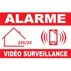Panneau vidéo surveillance 24h/24 - 160x100mm