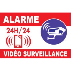 10 Panneaux alarme vidéo surveillance avec picto 24h/24