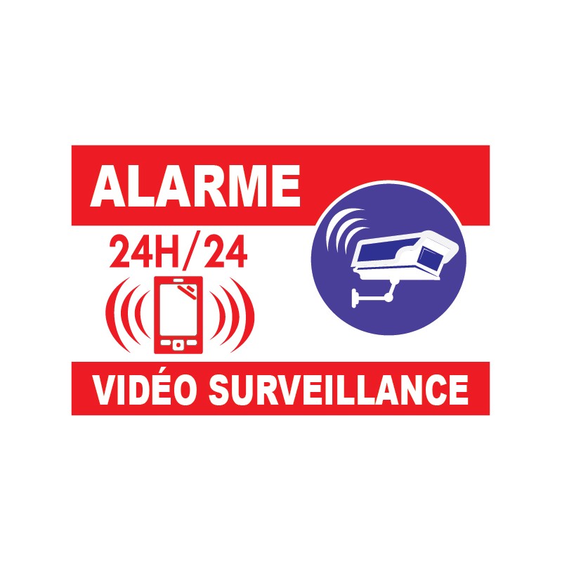 10 Panneaux alarme vidéo surveillance avec picto 24h/24