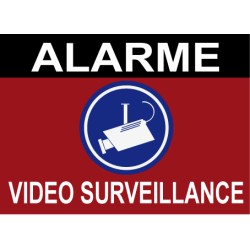 Panneau alarme vidéo surveillance avec picto 24h/24 - 160x100mm