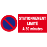 Stationnement limité à 30 minutes