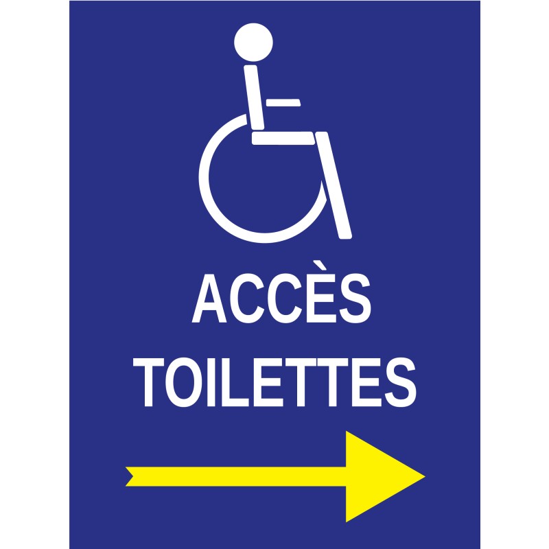 Panneau accès toilettes handicapé droite