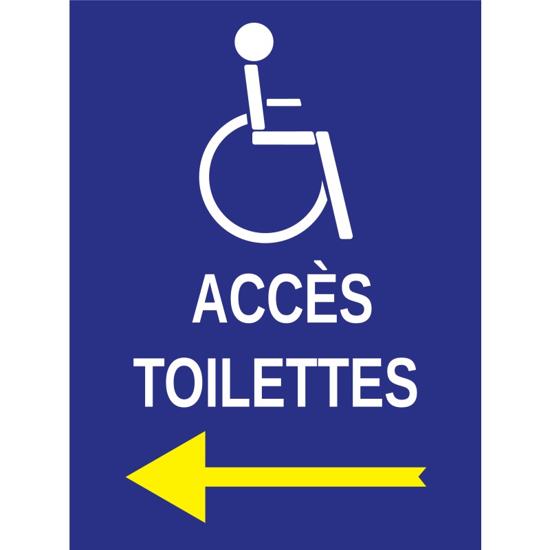 Panneau accès toilettes handicapé gauche