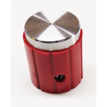 Bouton de potentiomètre axe 6mm a vis rouge