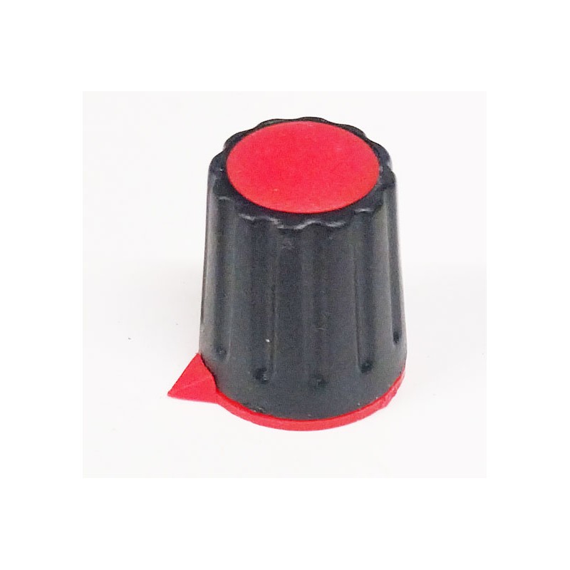 Bouton rouge avec flèche axe 6mm