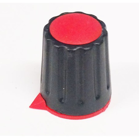 Bouton rouge avec flèche axe 6mm