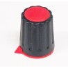 Bouton rouge avec flèche axe 6mm