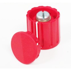 Bouton de potentiomètre axe 6mm rouge