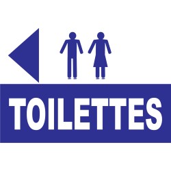 Panneau toilettes hommes / femmes direction gauche