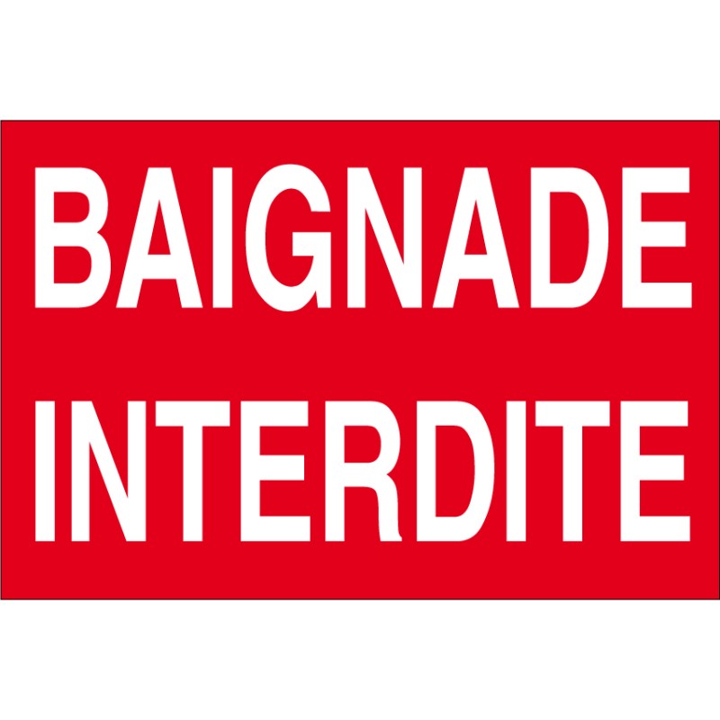 Panneau baignade interdite